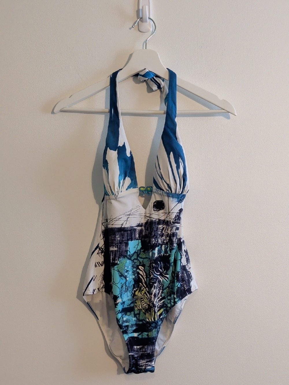 SAVE THE QUEEN graphic one-piece swimsuit - size large